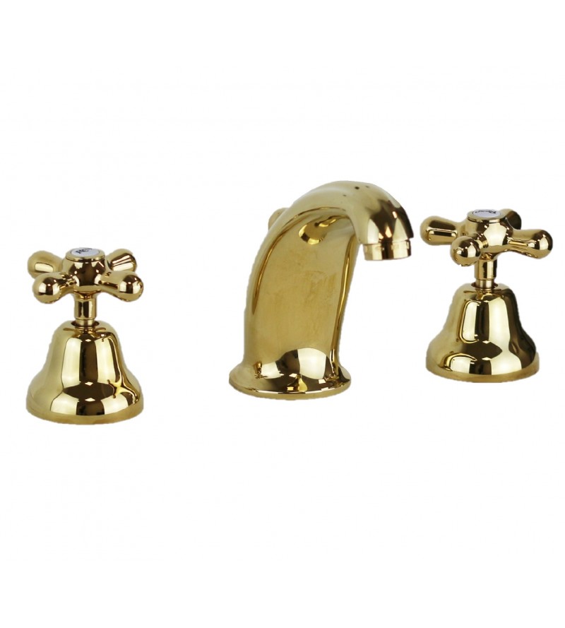 Double knob 3-hole installation tap, gold colour Resp Old America ART.19.120