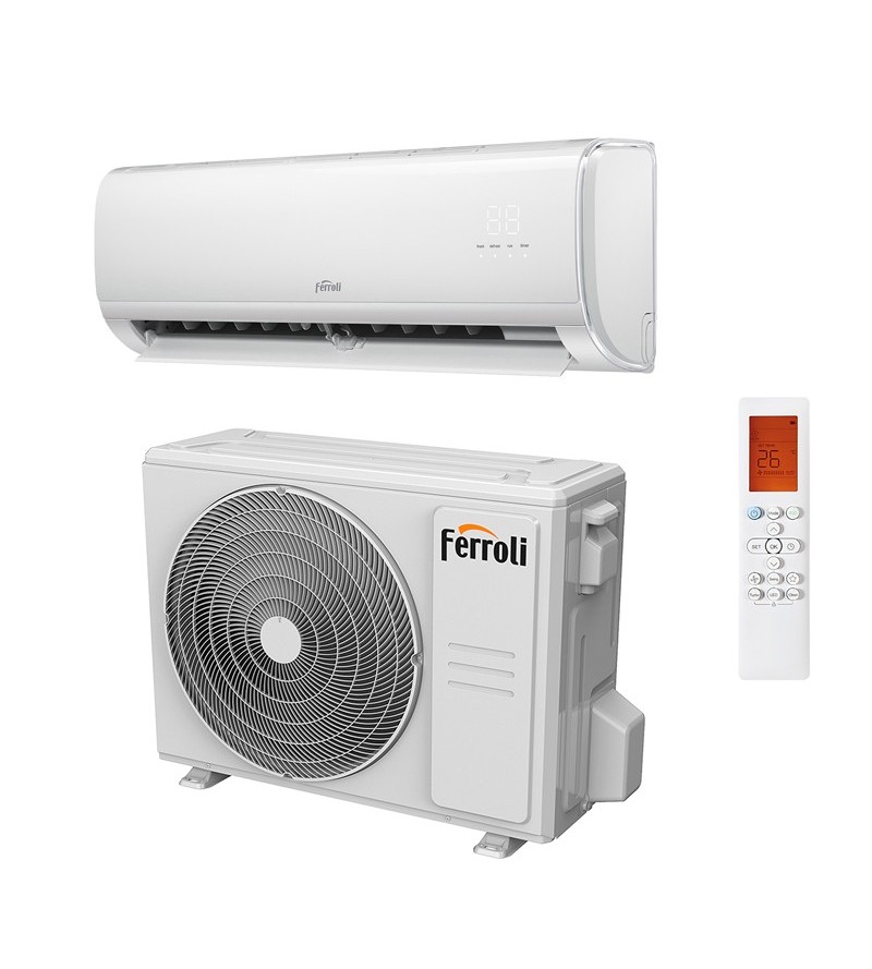 Monosplit wall-mounted DC inverter air conditioner with heat pump 9000 BTU R32 Ferroli Giada S