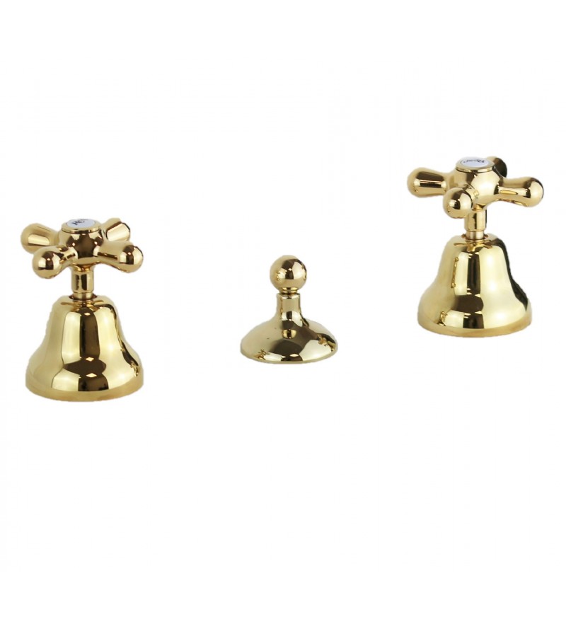 3 hole installation bidet tap in shiny gold colour Resp Old America ART.19.171