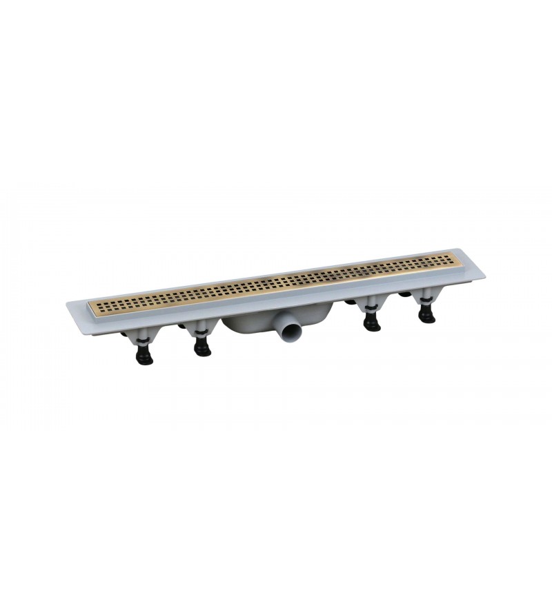 Shower waste channel 455x122 mm in bronze colour Vicario DP400-DS1.02