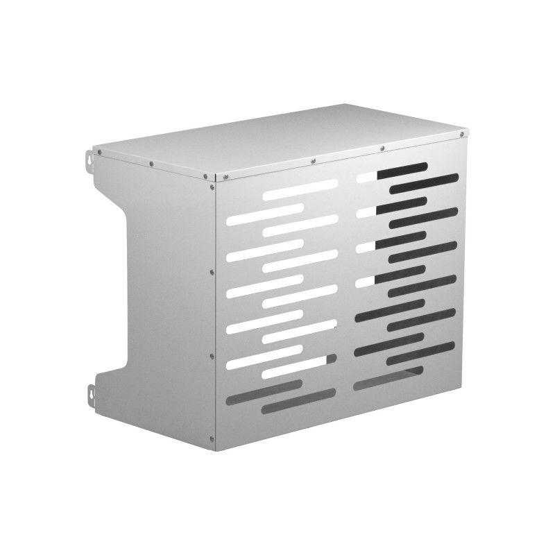 Cache climatiseur pour poste extérieur en acier blanc RAL 9016, dimensions 86 x 68 x 44 cm ASOLE 1