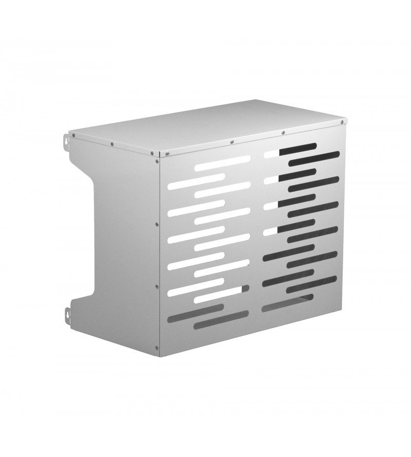 Klimaanlagenabdeckung für Außeneinheit aus weißem Stahl RAL 9016, Maße 86 x 68 x 44 cm ASOLE 1