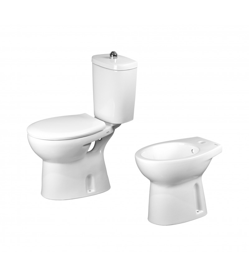 Kit sanitaire avec WC et bidet monobloc, installation au sol, siphon de sol Easy Magic KITEASYM6
