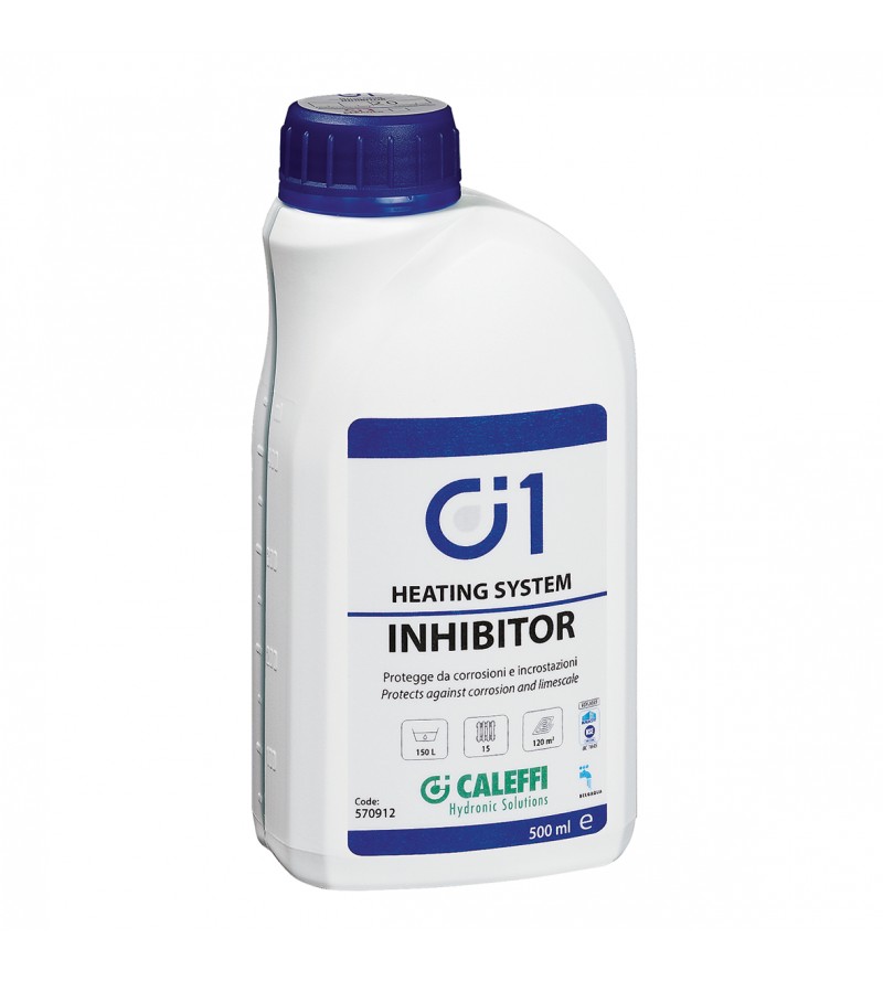 Inhibidor líquido 0,5 Lt protege contra la corrosión y las incrustaciones. Caleffi C1 INHIBITOR 570912