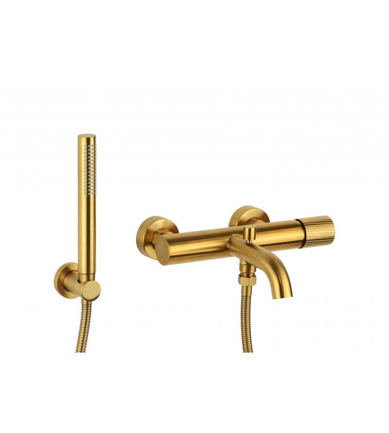 External single-lever bathtub mixer brushed brass color Mamoli Tuttodunpezzo 1710FB30002G