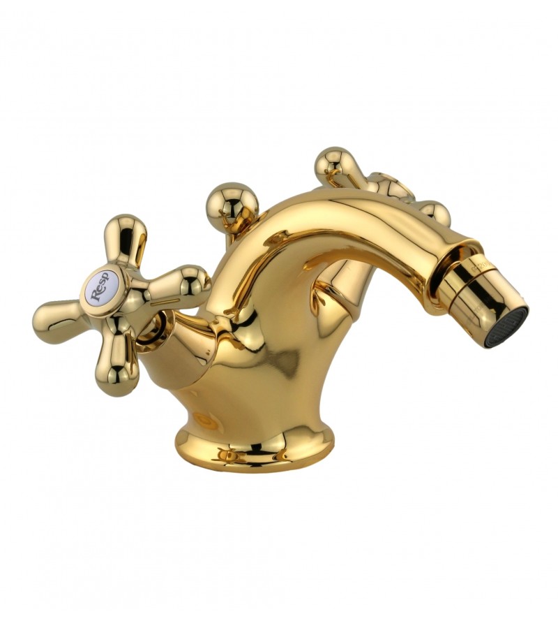 Single hole bidet tap with double control lever, gold colour Resp Old America ART.19.195/A