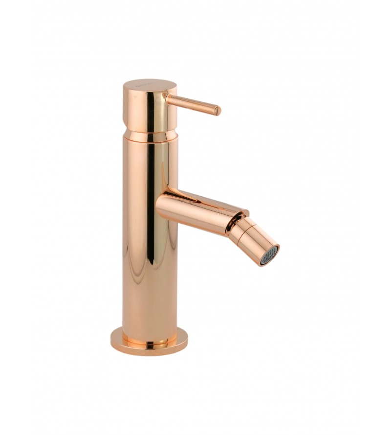 Rose gold colored bidet mixer without waste Gattoni Easy 2352/23RS