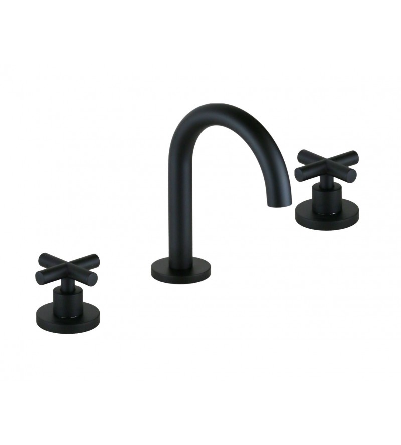 3 hole installation sink tap in matt black colour Gattoni Taolos 1510015NO