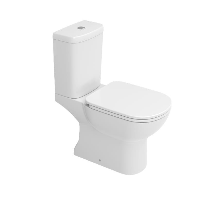 WC monobloc à poser au sol avec abattant WC blanc Dolomite Gemma2 KITD522701