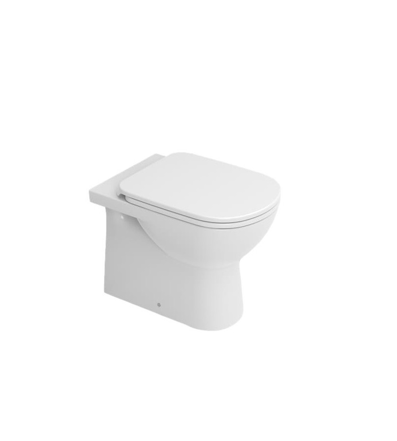 WC back to wall installation on the floor with white toilet seat cover Dolomite Gemma2 KITD523101