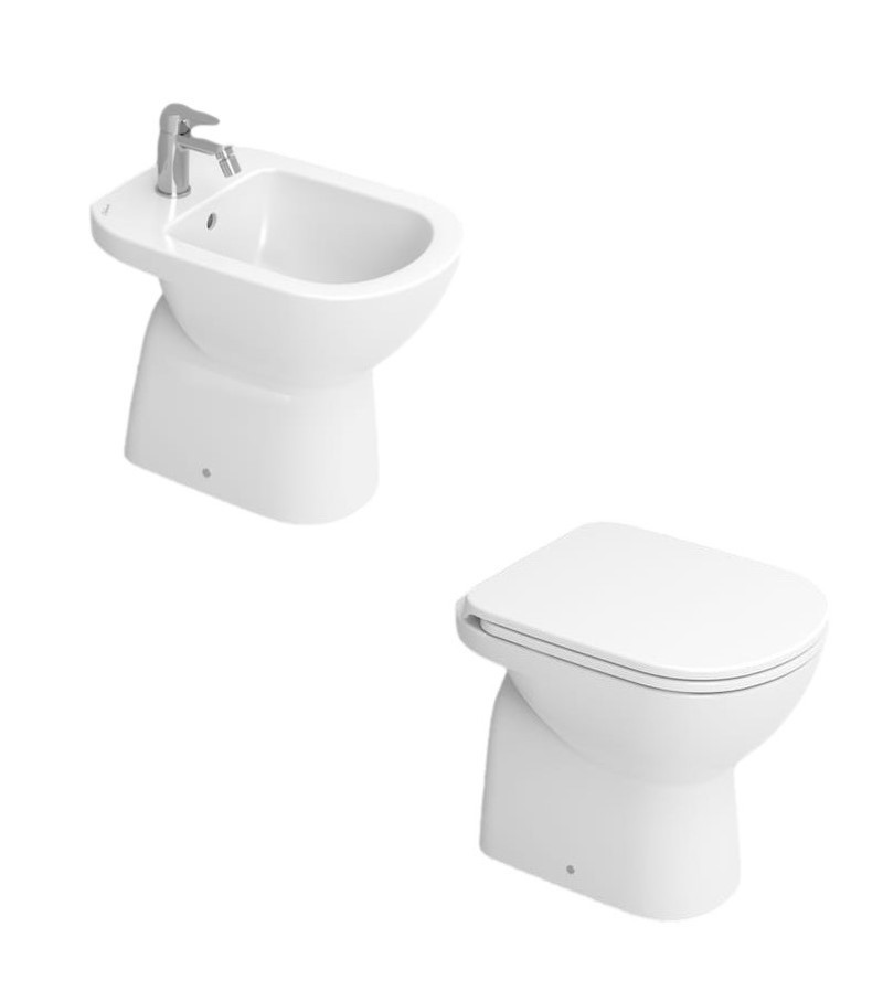 White floor-mounted WC and bidet kit Dolomite Gemma2 KITGEMMA22