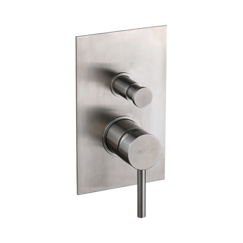 2-way built-in shower mixer in stainless steel with built-in body and diverter Mamoli Pico Inox 36130000002A