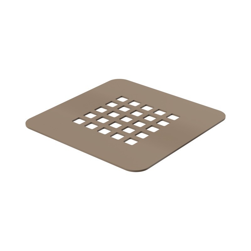 Matt sand colored drain cover grid for Stone series shower trays Ercos Stone BPGRISSTON
