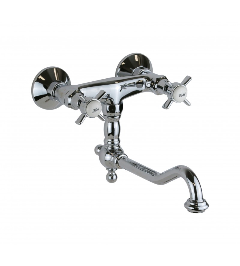 Double lever kitchen tap in chrome color Gattoni London 1705117C0